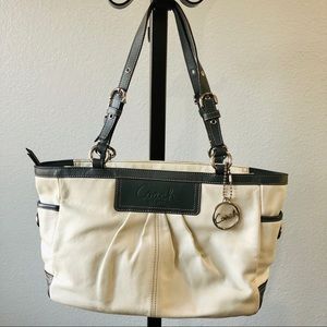 Coach White and Gray Purse